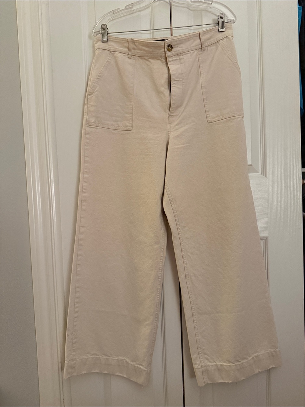 Frye Cream High-Rise Trousers